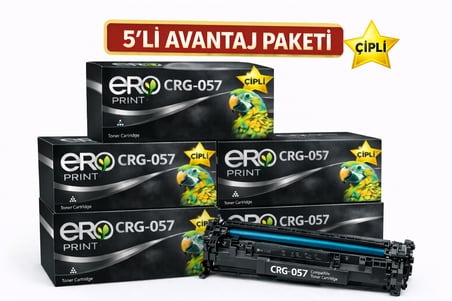 CRG-057 / Canon LBP-223dw Çipli Muadil Toner - 5'li Avantaj Paket