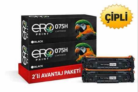 CRG-075H | Canon i-SENSYS MF-663Cdw Çipli Siyah Muadil Toner - 2'li Avantaj Paket