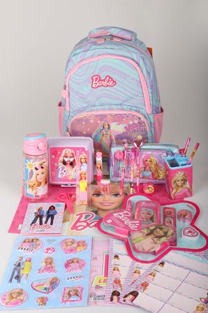 x Dekomus Lisanslı Barbie Deniz Kızı Collection Kırtasiye Seti Okul ve Kalem Çantası,Beslenme Kabı,Matara 