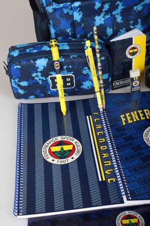 x Dekomus Lisanslı Fenerbahçe Full Kırtasiye Seti Kamuflaj Büyük Boy Lise Okul Çantası,Kalem Çantası ve 500 ML Çelik Termos Seti