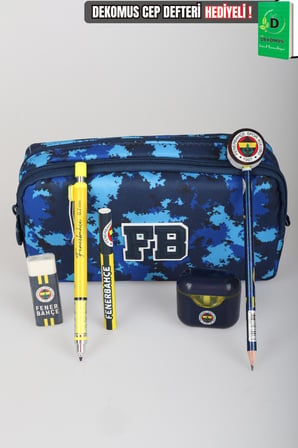 x Dekomus Lisanslı Fenerbahçe Kamuflaj Kalem Çantası,Uçlu Kalem,Pods Kalemtraş,Silgi Tepeli Kurşun Kalem