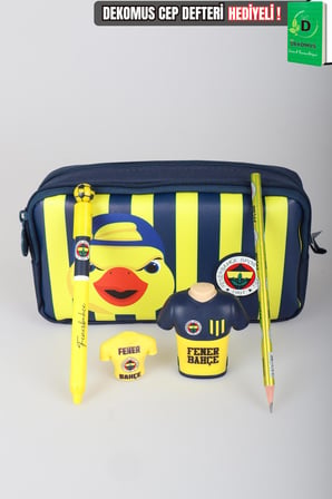 x Dekomus Lisanslı Fenerbahçe Yellow Collection Kalem Çantası,Top Başlıklı Jel Kalem,Forma Tasarım Kalemtraş,Silgi Tepeli Kurşun Kalem Seti