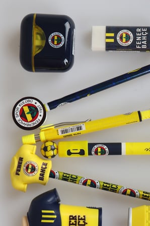 x Dekomus Lisanslı Fenerbahçe 12 Parça Kırtasiye Seti Jel Kalem,Pods Kalemtraş,Silgi Tepeli Kurşun Kalem