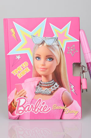 x Dekomus Lisanslı Barbie Hatıra Defteri,Simli Kalem ve 500 ML Matara Seti