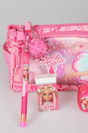 x Dekomus Lisanslı Barbie Ballerina Magic Collection Kalem Çantası,Geçmeli Kalem,Silgi,Kalemtraş ve Kurşun Kalem Seti