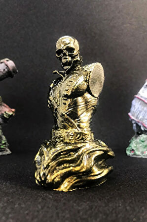 Hayalet Sürücü Ghost Rider Büst 10cm - Gold Efekt
