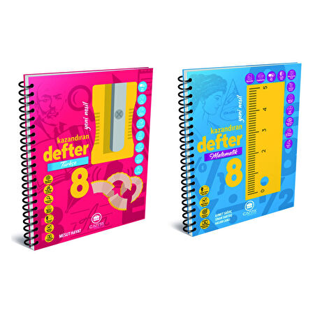 8. Sınıf Türkçe + Matematik Kazandıran Defter