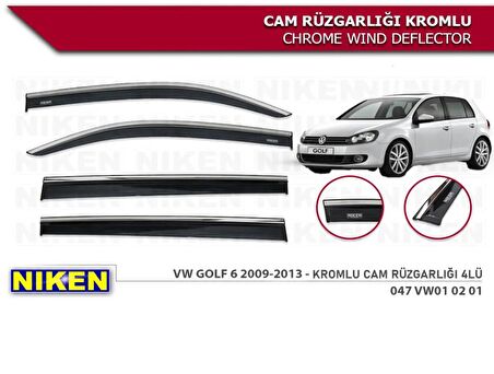 Niken VW Golf 6 2009-2013 Kromlu Cam Rüzgarlığı