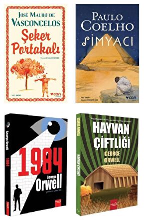 Can Şeker Portakalı-Simyacı + Safkan 1984-Hayvan Çiftliği 4 Kitap
