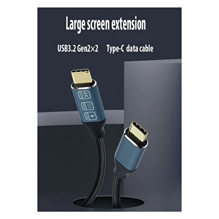 Pmr Zr-395 Type-C To Type-C Kablo 4K Görüntü Şarj Kablosu 20GBPS 100 Watt Akıllı Chip 
