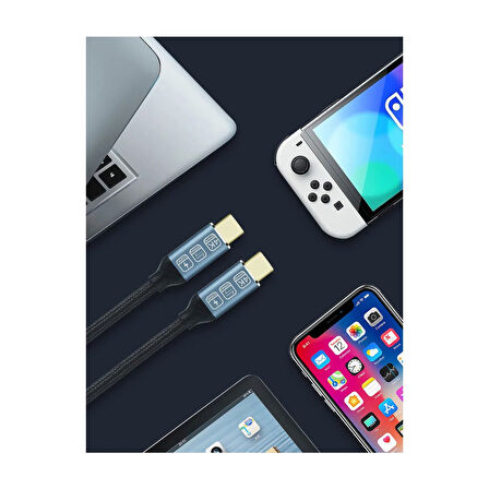 Pmr Zr-395 Type-C To Type-C Kablo 4K Görüntü Şarj Kablosu 20GBPS 100 Watt Akıllı Chip 