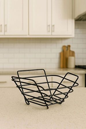 2'li Üçgen Sepet, Meyve Sepeti, Ekmek Sepeti, Modern Tel Sepet