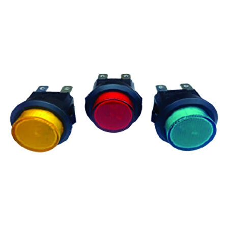 BUTON PLASTİK 22MM 12V 4P SARI