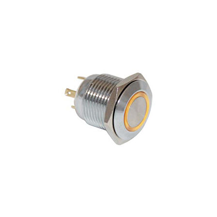 16MM METAL YAYLI HALKA LEDLİ 1NO/1NC 12-24V MAVİ