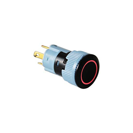 16mm Anahtar LEDLİ Plastik Seri Kalıcılı KIRMIZI - 24 VOLT