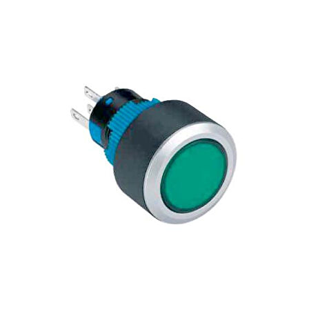 22mm Kalıcı Anh. 2NO/2NC 8P LED VOLTAJI 10V~24V ve 220V YEŞİL