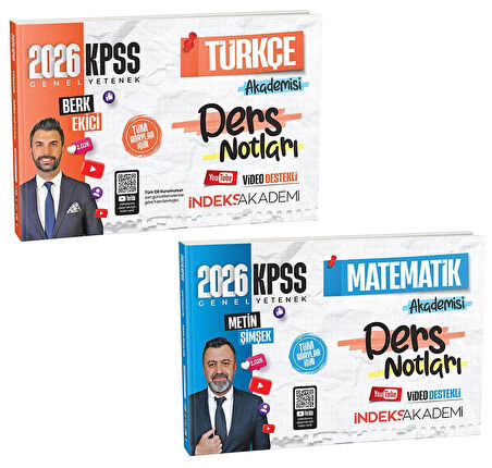 2026 KPSS Türkçe + Matematik Akademisi Video Ders Notları 2 li Set İndeks Akademi Paragraf Hediyeli