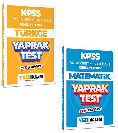 Yediiklim 2024 KPSS Ortaöğretim Ön Lisans Genel Yetenek 2 li Çek Kopart Yaprak Test Seti