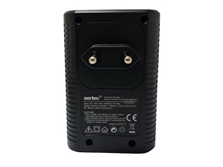 Sertech 9 Volt Pil Şarj Cihazı- 4 Pil Uyumlu Destekli