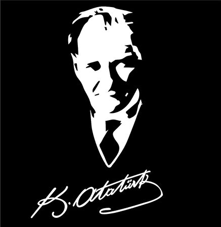 Atatürk İmzalı cam stickeri 32x18cm