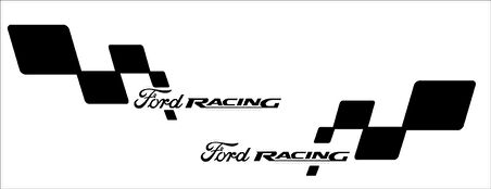 Bayraklı Fo rd Racing yan kapı araba stickeri
