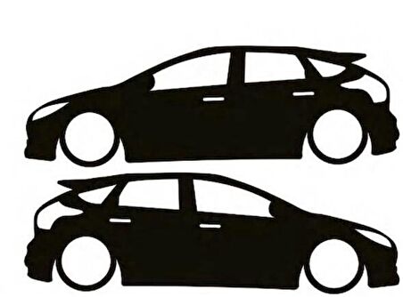 Focus hb basık kelebek cam stickeri 2 adet