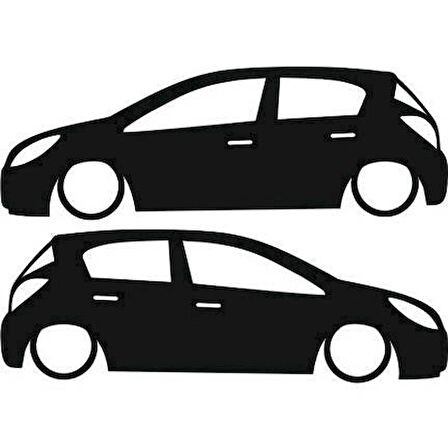 corsa d basık kelebek cam stickeri 2 adet