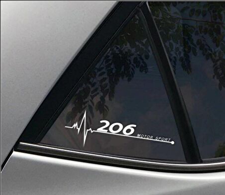 206 Nabız Kalp atışı sticker 2 adet kelebek cam