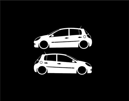 Clio 3 Detaylı basık kelebek cam stickeri 2 adet