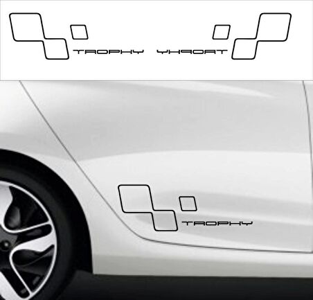 Re nault Sport Trophy bayraklı sticker seti 2 adet
