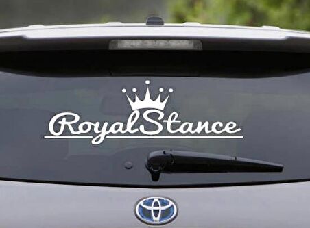 Royal Stance Taçlı Büyük Boy Cam Yazısı Stickeri arka cam