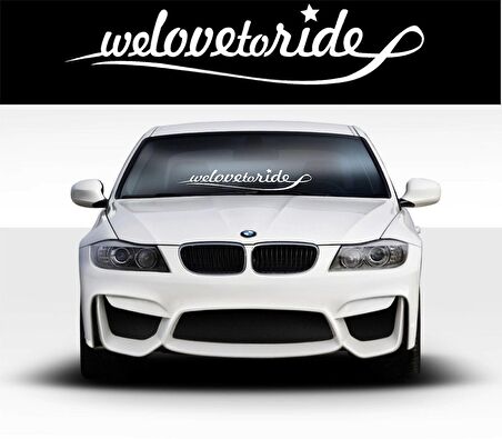 Wlovetoride Ön cam Alınlık Büyük Sticker