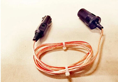 12 ve 24 Volt Uyumlu Araç  Çakmaklık Uzatma Kablosu - 10 Metre