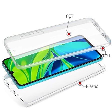 Gpack Xiaomi Mi Note 10 Pro Kılıf Ön Arka Şeffaf Silikon Koruma