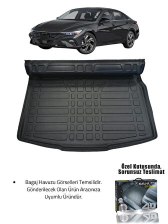 Sahler Hyundai Elantra 2021+ Uyumlu 4.5D Premium Havuzlu Oto Paspas ve Liner Marka 3D Bagaj Havuzu