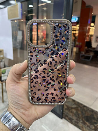 İPhone 15 Pro Kenarları Elmas Taşlı Kapak Premium Darbe Korumalı Kılıf