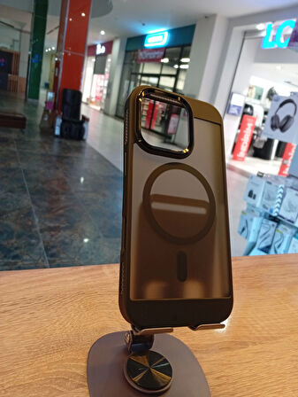 İPhone 16 Pro Uyumlu MagSafe Özellikli Kılıf Arka Yüzü Kılıf Renginde Mat Kapak Darbe Koruma Kapak