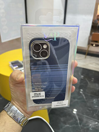 İPhone 13/14 Uyumlu Karbon Kılıf Gizli MagSafe Özellikli Kapak