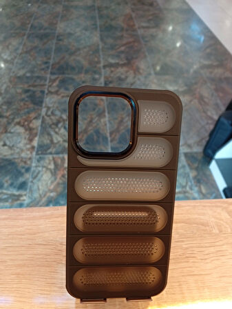 İPhone 15 Pro Max Uyumlu Puffer Case Kapak Özel Yumuşak Dokulu Delikli Kılıf