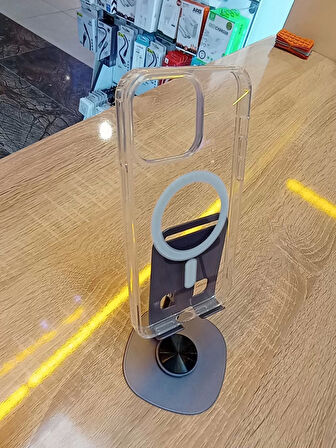 İPhone 13 Pro Uyumlu MagSafe Özellikli Şeffaf Kılıf Özel Kutulu Geç Sararan Kapak