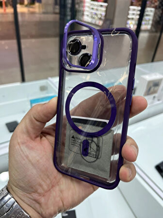 Apple iPhone 13-14 Kılıf MagSafe Wireless Şarj Özellikli Setro Silikon