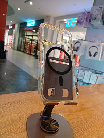 İPhone 16 Plus Uyumlu Sararmaz Mika Cam Özellikli Kılıf MagSafe Darbe Korumalı Kapak