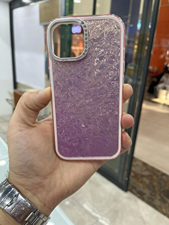 İPhone 15 Kamerası Taşlı Renkli Hologram Kılıf