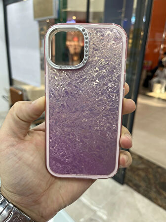 İPhone 15 Kamerası Taşlı Renkli Hologram Kılıf