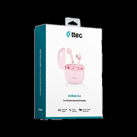 TTEC 2KM141P AirBeat Go Gerçek Kablosuz TWS Bluetooth Kulak İçi Kulaklık Pembe