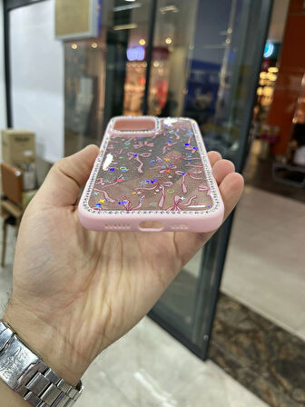 İPhone 15 Pro Kenarları Elmas Taşlı Kapak Premium Darbe Korumalı Kılıf