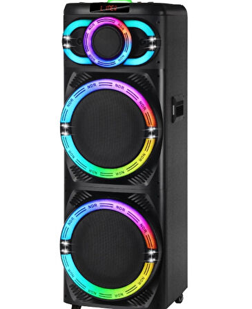 NDR-2270 Çift 12 İnç Woofer Kablosuz Karaoke Hoparlör Mikrofonlu Sahne Taşınabilir Dev Ses Bombası