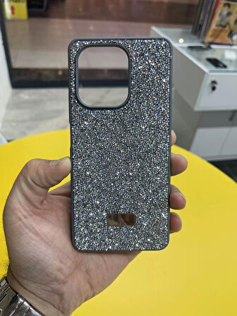 Xiaomi Redmi Note 13 Pro 4G Uyumlu Taşlı Premium Silver Kılıf