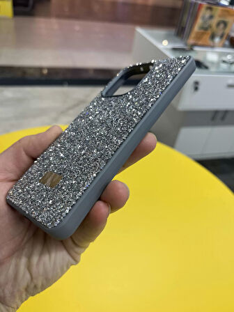 Xiaomi Redmi Note 13 Pro 4G Uyumlu Taşlı Premium Silver Kılıf