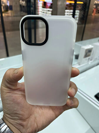 İPhone 13 Uyumlu Beyaz Renk Buzlu Cann Kapak